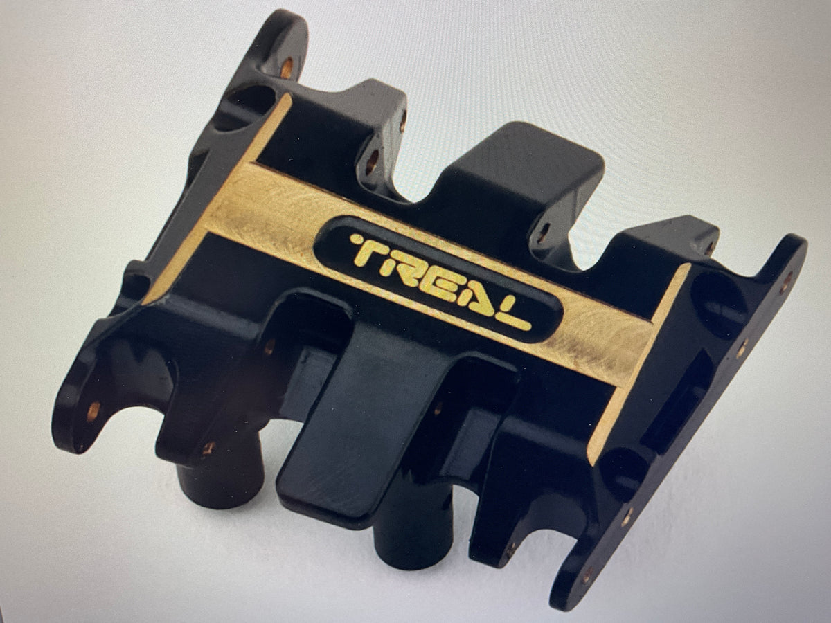 Treal Hobby Axial SCX30 Brass Skid Plate (Black) (18.3g)