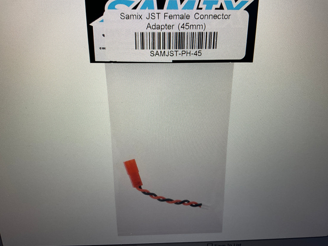Samix JST Female to 2-Pin JST-PH Male Connector Adapter (45mm)