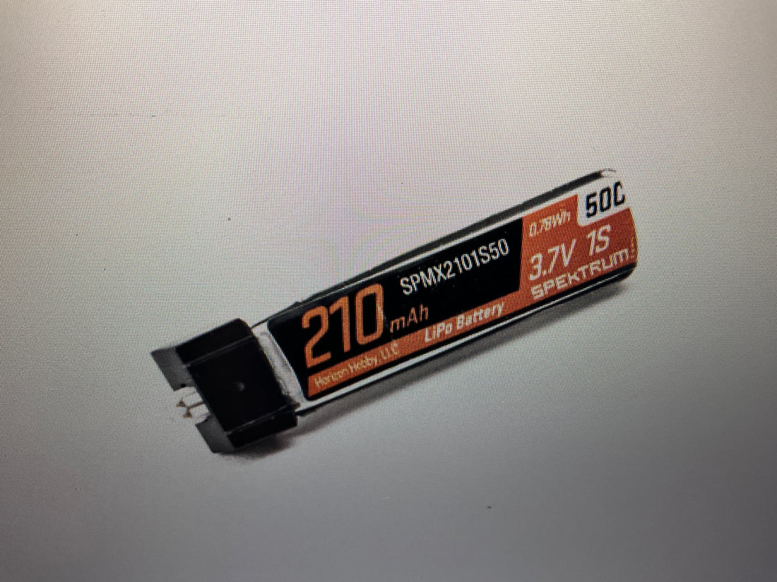 SPEKTRUM 3.7V 210mAh 1S 50C LiPo Battery: JST PH 1.25 (Ultra Micro) Connector