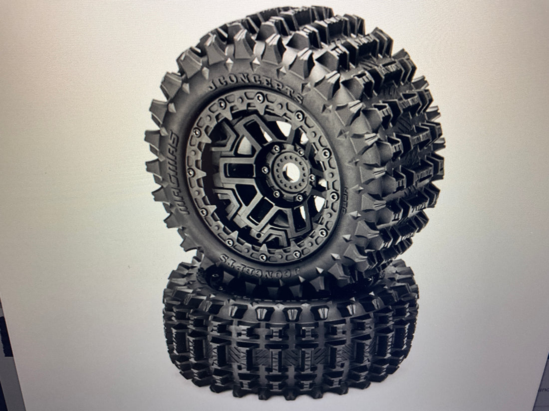 JConcepts Magma Pre-Mounted Monster Truck Tires (Black) (2) w/17mm Hex