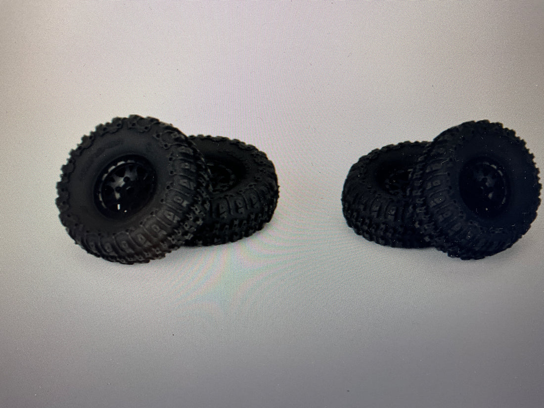 PROLINE 1/24 Trencher F/R 1.0&quot; Tires Mounted 7mm Black Impulse (4): SCX24