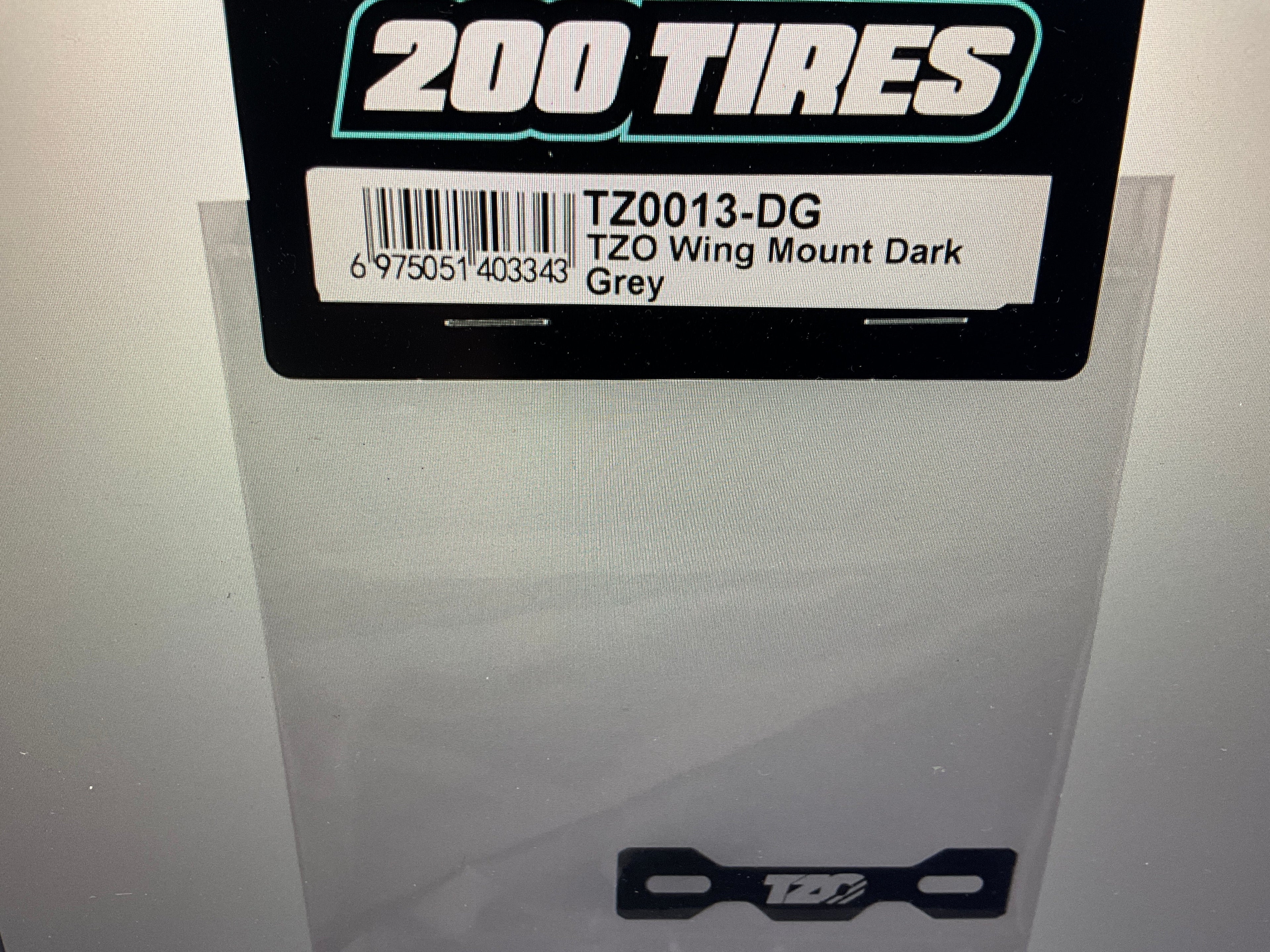 TZO Tires One Piece Aluminum Wing Mount Button (Dark Grey)