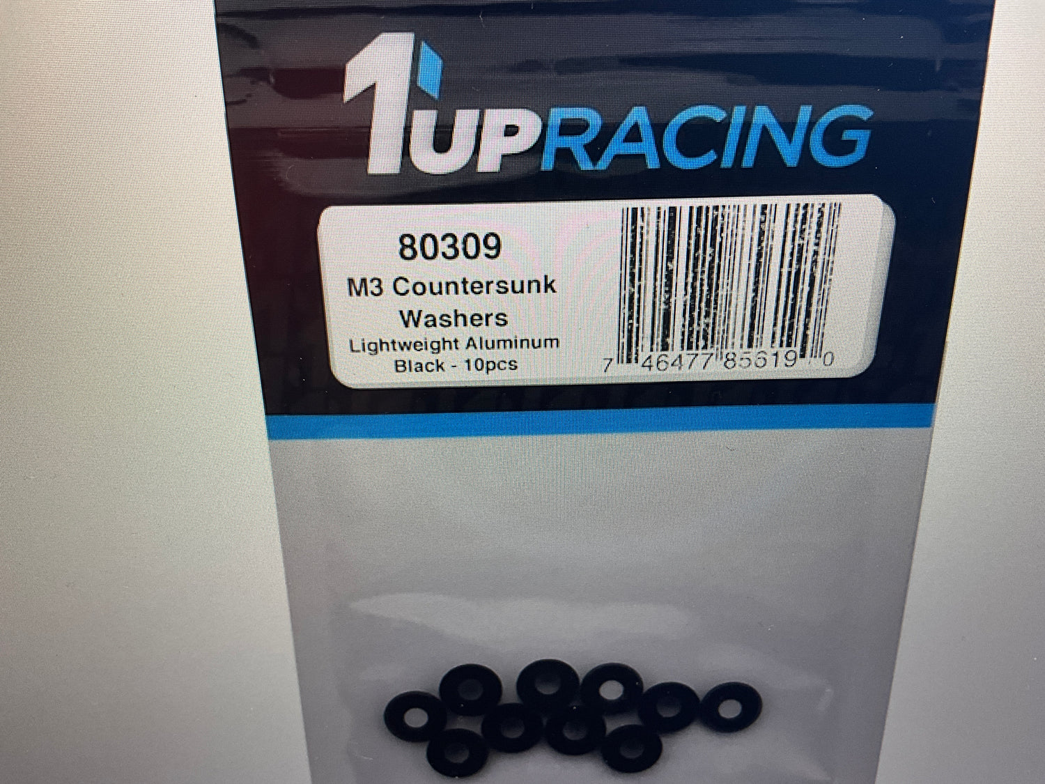 1UP Racing 3mm Countersunk Washers(10)