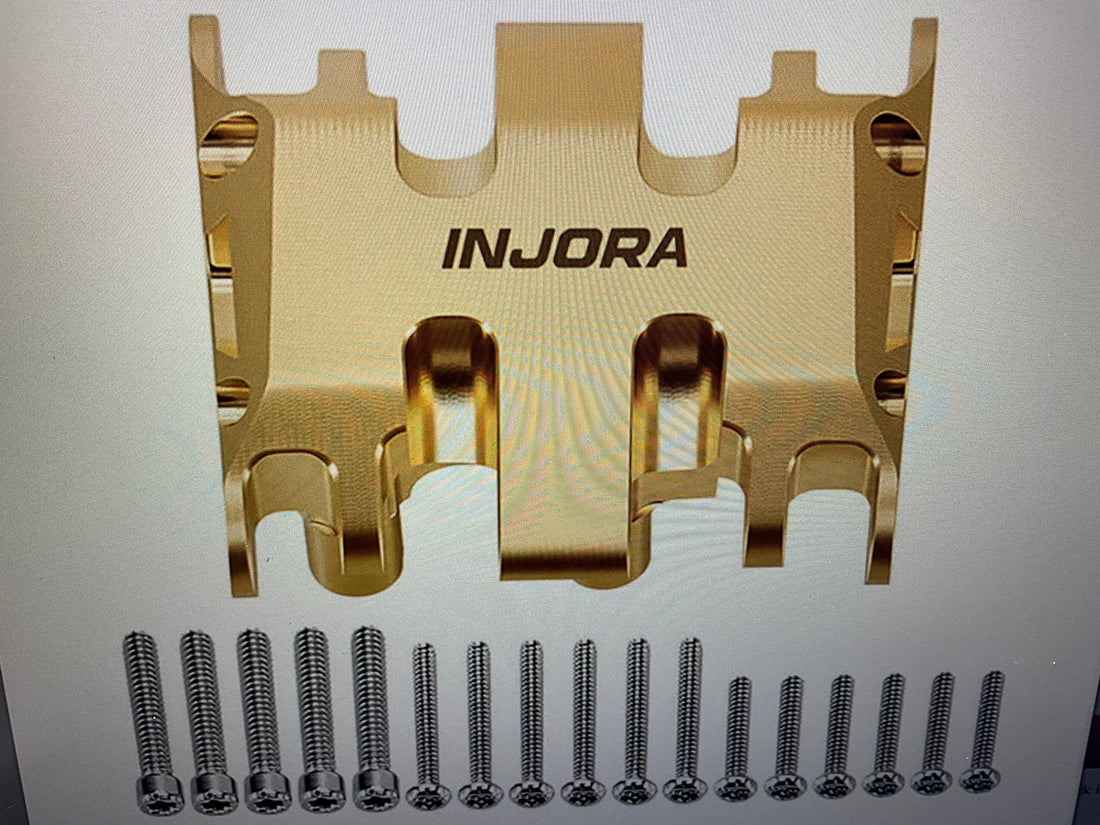Injora Axial SCX30 Brass Skid Plate (Gold) (17.8g)