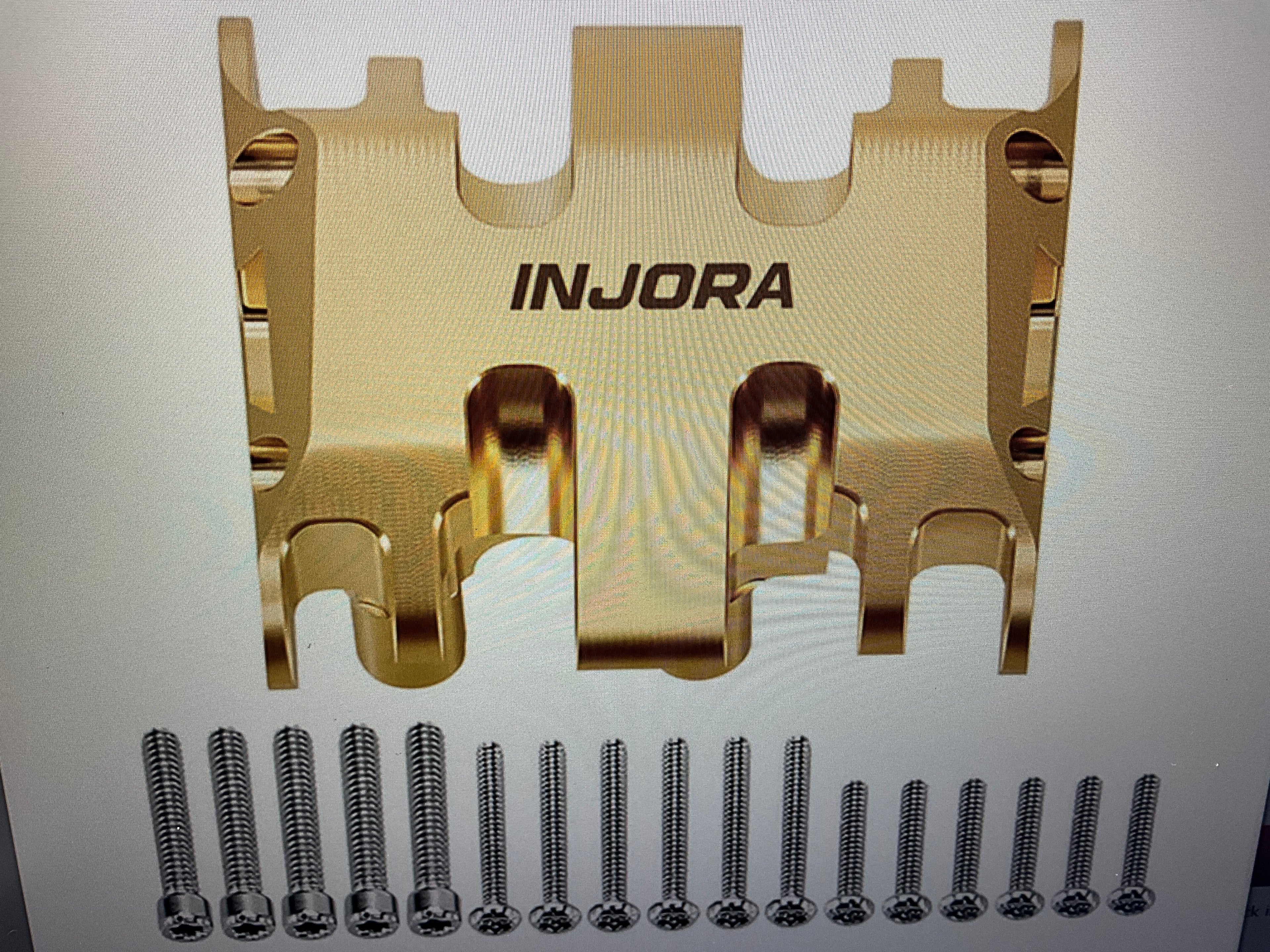 Injora Axial SCX30 Brass Skid Plate (Gold) (17.8g)