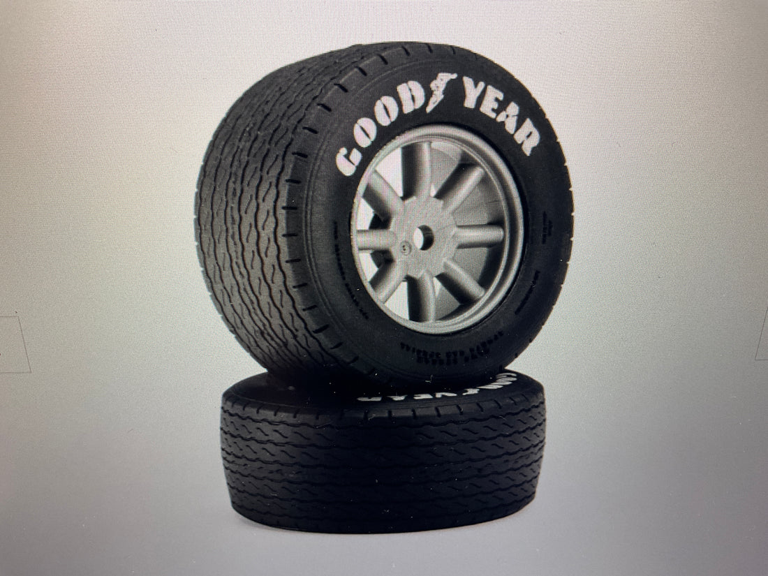 Pro-Line Racing 1/12 Goodyear Blue Streak VTA Front Tires Mounted 8mm Gray Wheels (2): Losi NASCAR® Race Car