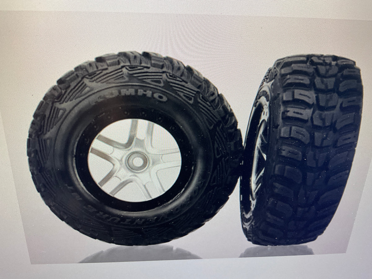 Satin Chrome &amp; Black Wheels w/ S1 Kumho Tires (2)