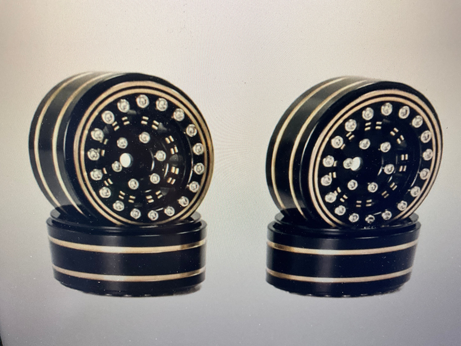Powerhobby 1.2&quot; Brass Beadlock Wheels (4) 1/18 / 1/24 Rock Crawler