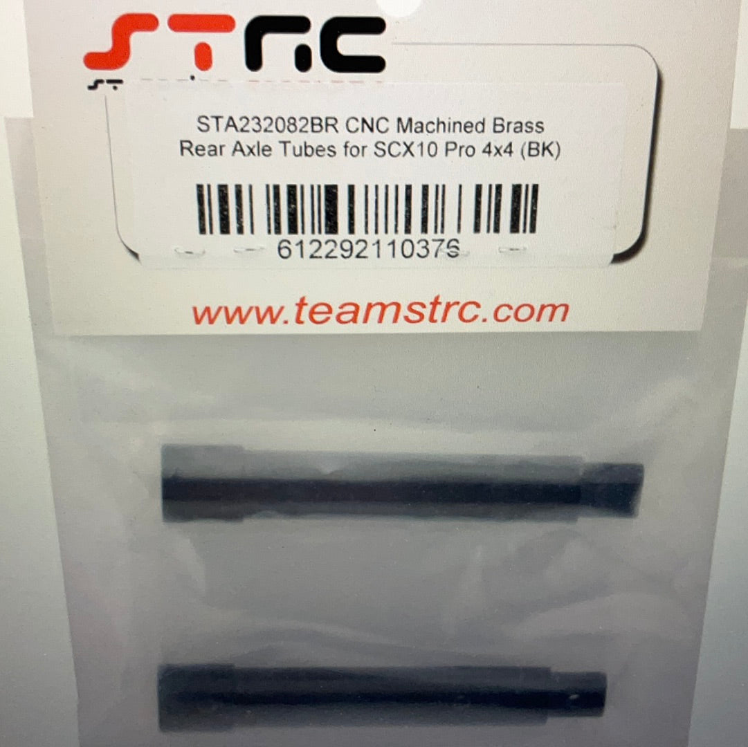 ST Racing Concepts SCX10 Pro Brass Rear Axle Tubes (Black) (80g)