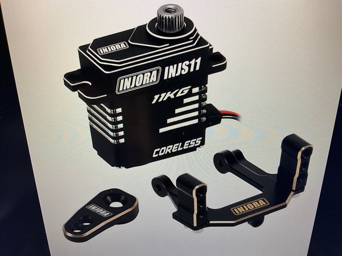 INJORA INJS11 Servo with Brass Servo Mount &amp; Horn for 1/18 Redcat Ascent-18