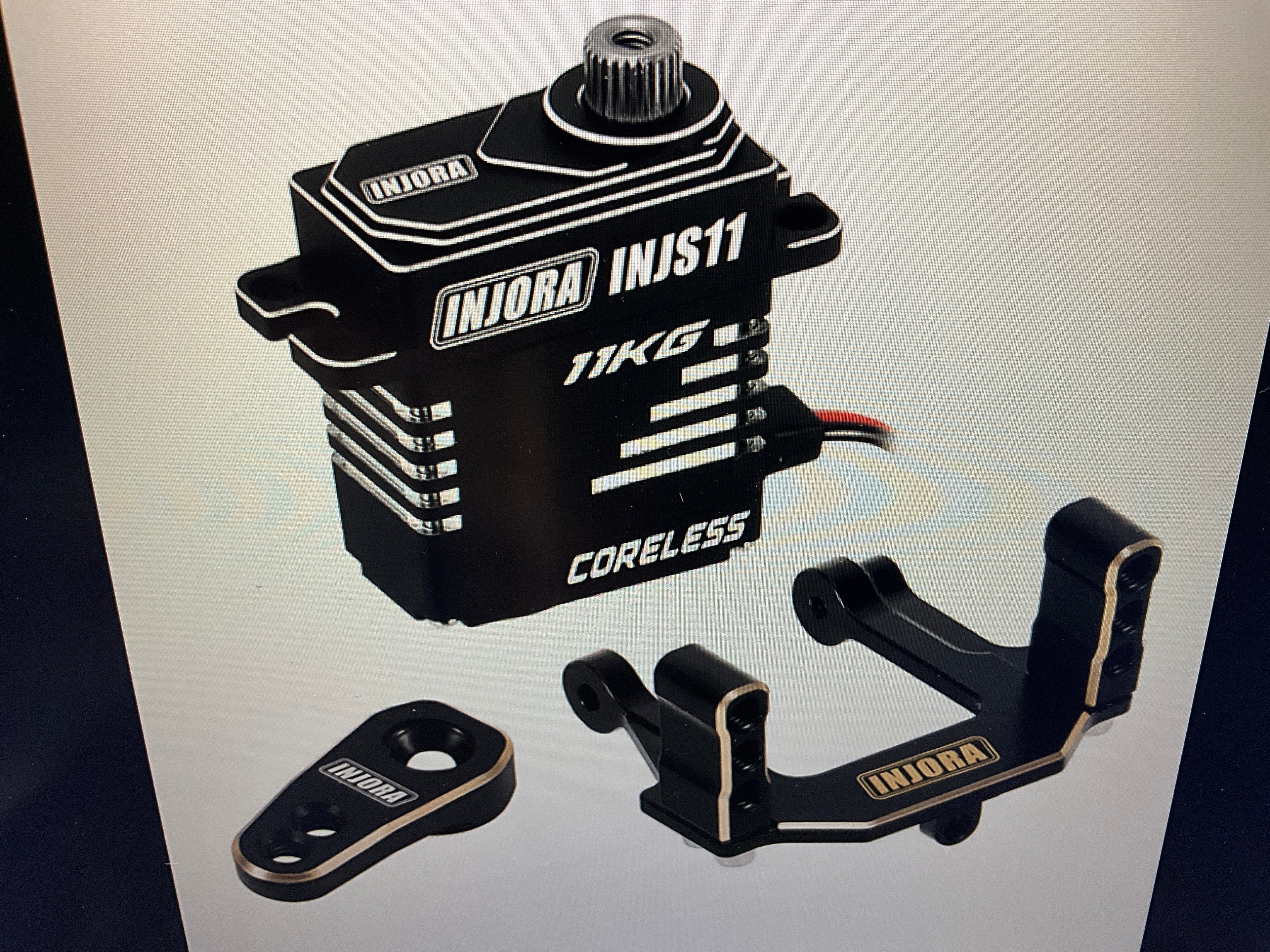 INJORA INJS11 Servo with Brass Servo Mount &amp; Horn for 1/18 Redcat Ascent-18