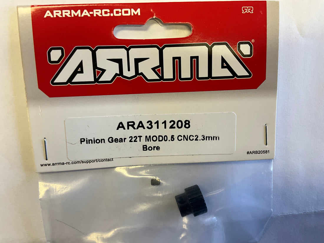 ARRMA Pinion Gear 22T 0.5 MOD CNC 2.3mm Bore