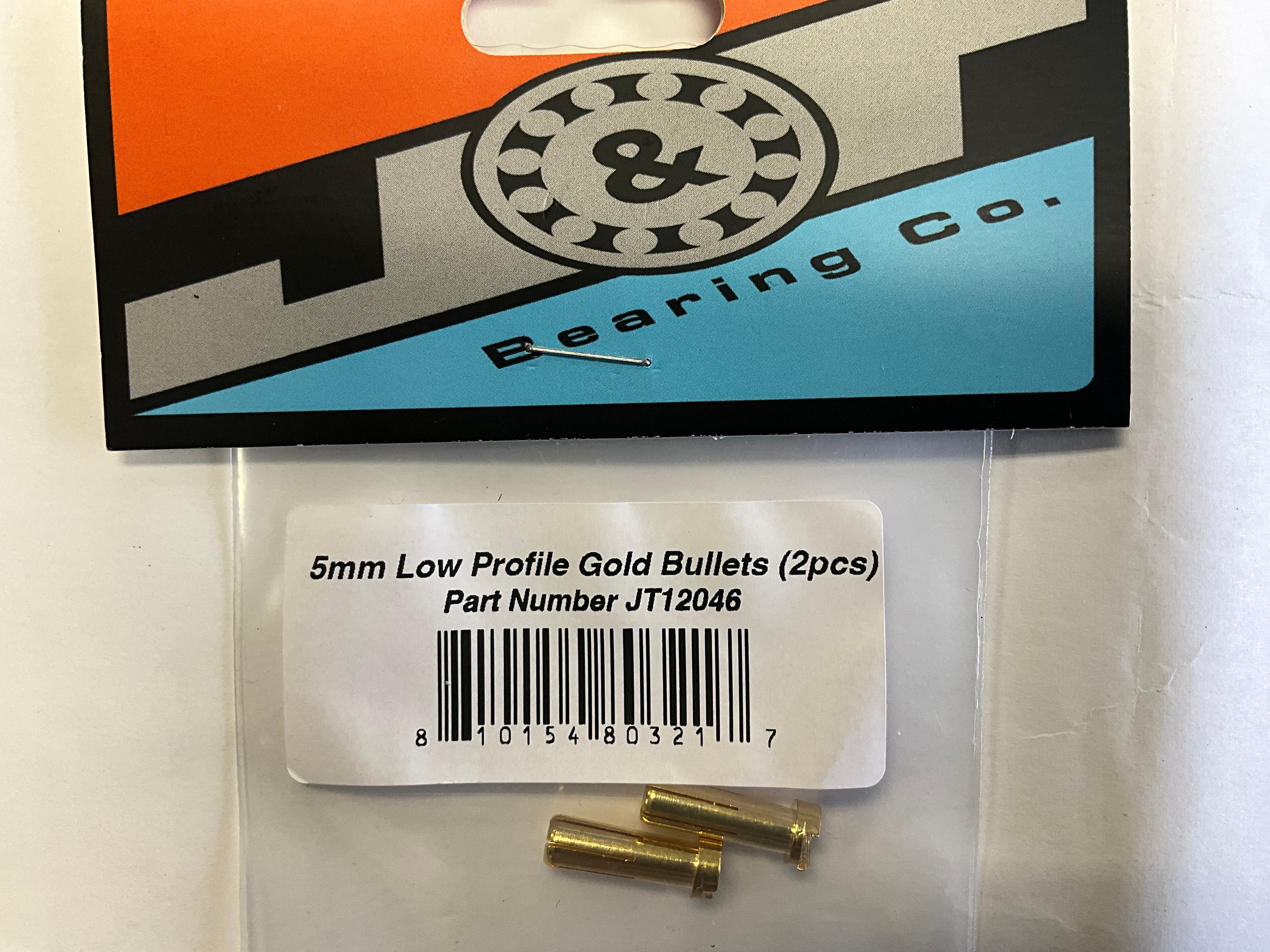 J&amp;T Bearing Co. 5mm Low Profile Gold Bullets (2)