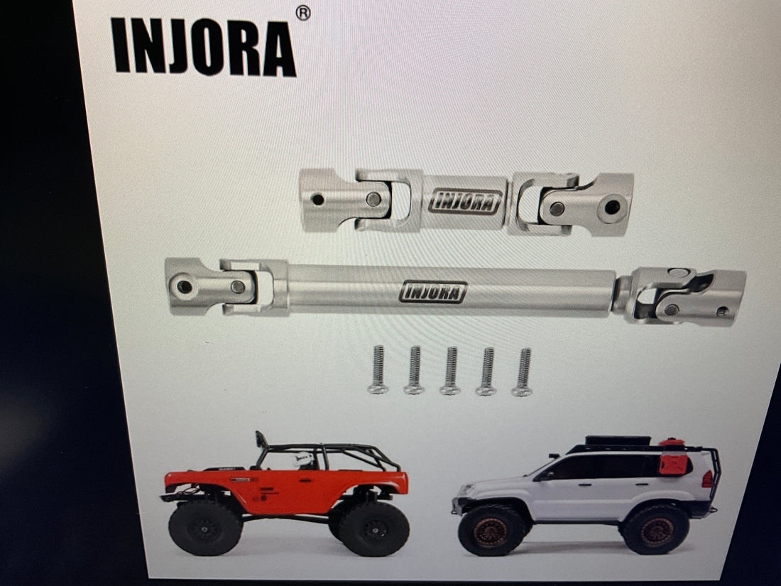 INJORA Stainless Steel Drive Shafts with D-Shaped Hole for SCX24 Deadbolt GX470