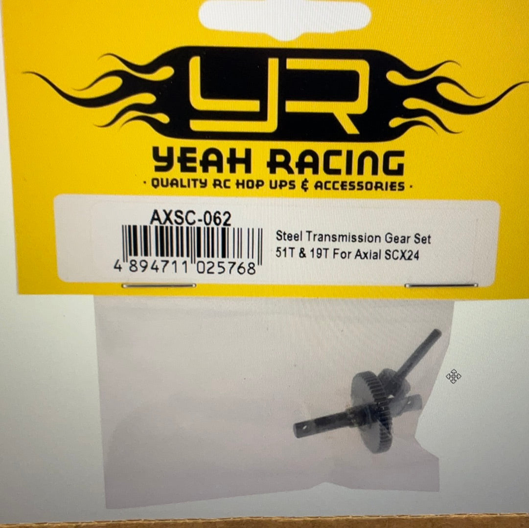 Yeah Racing Axial SCX24 Steel Transmission Gear Set (51T &amp; 19T)