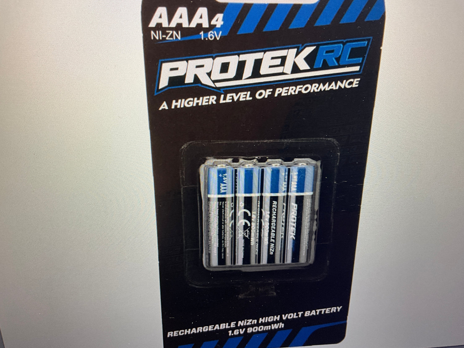 ProTek RC High Voltage Rechargeable AAA NiZn Batteries (4) (1.6V/900mWh) (Mini-Z)