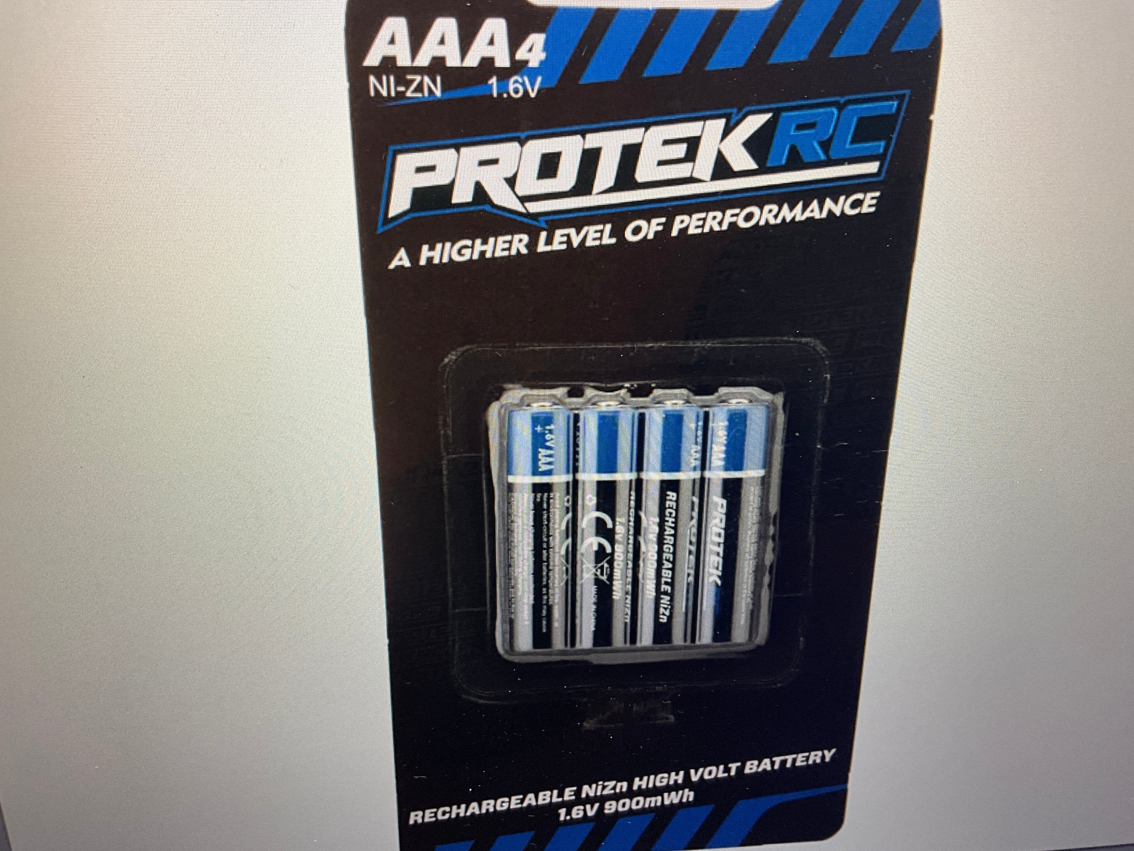 ProTek RC High Voltage Rechargeable AAA NiZn Batteries (4) (1.6V/900mWh) (Mini-Z)