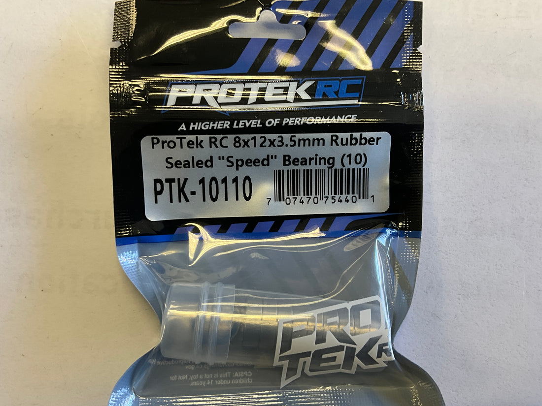ProTek RC 8x12x3.5mm Rubber Sealed &quot;Speed&quot; Bearing (10)