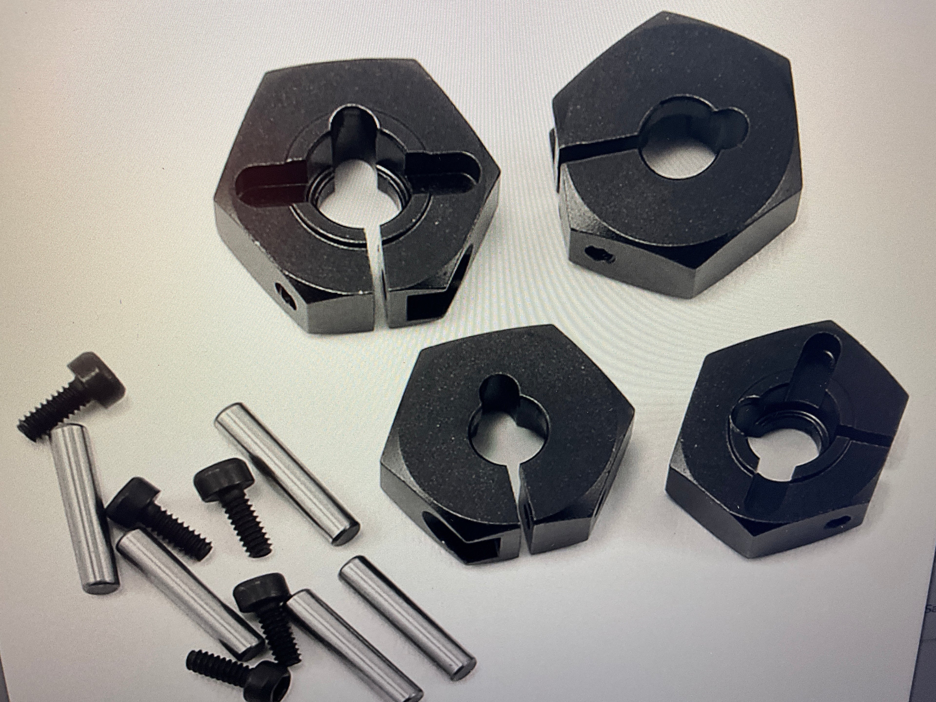 MST Aluminum Wheel Hexes (Black) (4) (6mm)