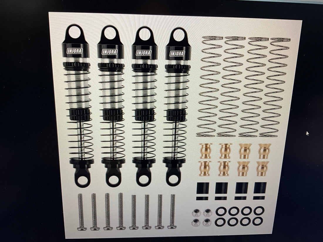 INJORA 59mm Long Threaded Oil Shocks for 1/18 Redcat Ascent-18 HPI Venture18