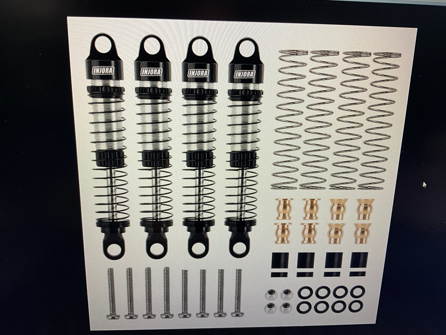 INJORA 59mm Long Threaded Oil Shocks for 1/18 Redcat Ascent-18 HPI Venture18
