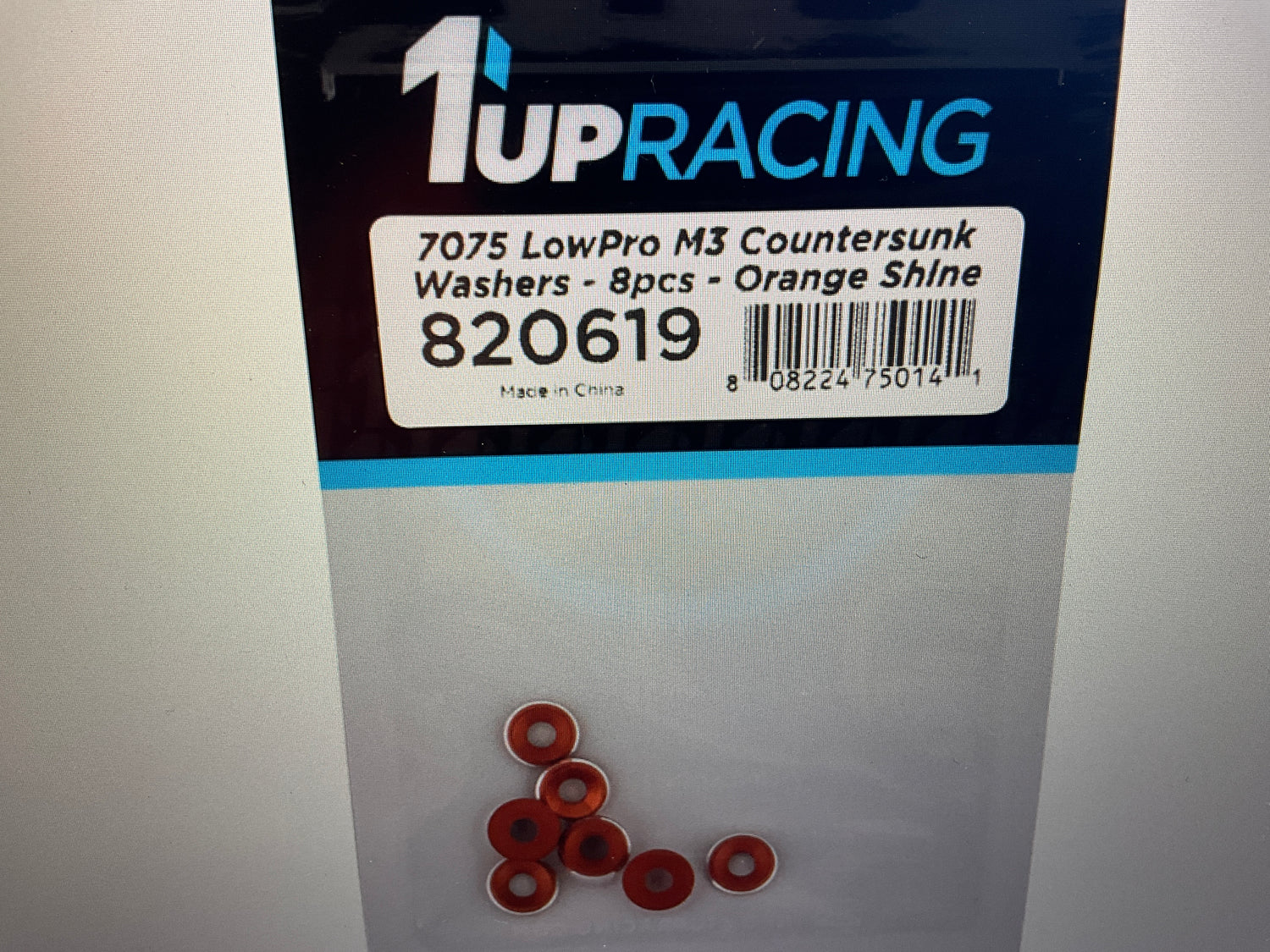 1UP Racing 3mm LowPro Countersunk Washers (8)