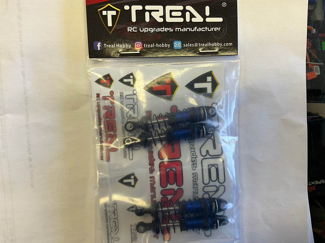 Treal Hobby 53mm Aluminum Oil Filled Threaded Damper Shocks for Traxxas TRX-4M (Blue) (4)