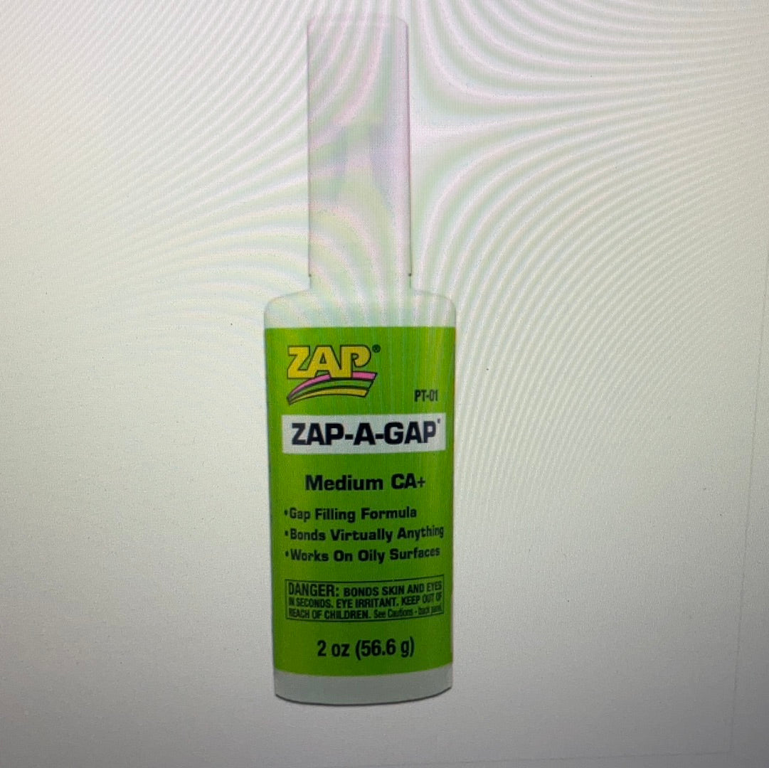 Zap-A-Gap Medium CA+ Glue, 2 oz