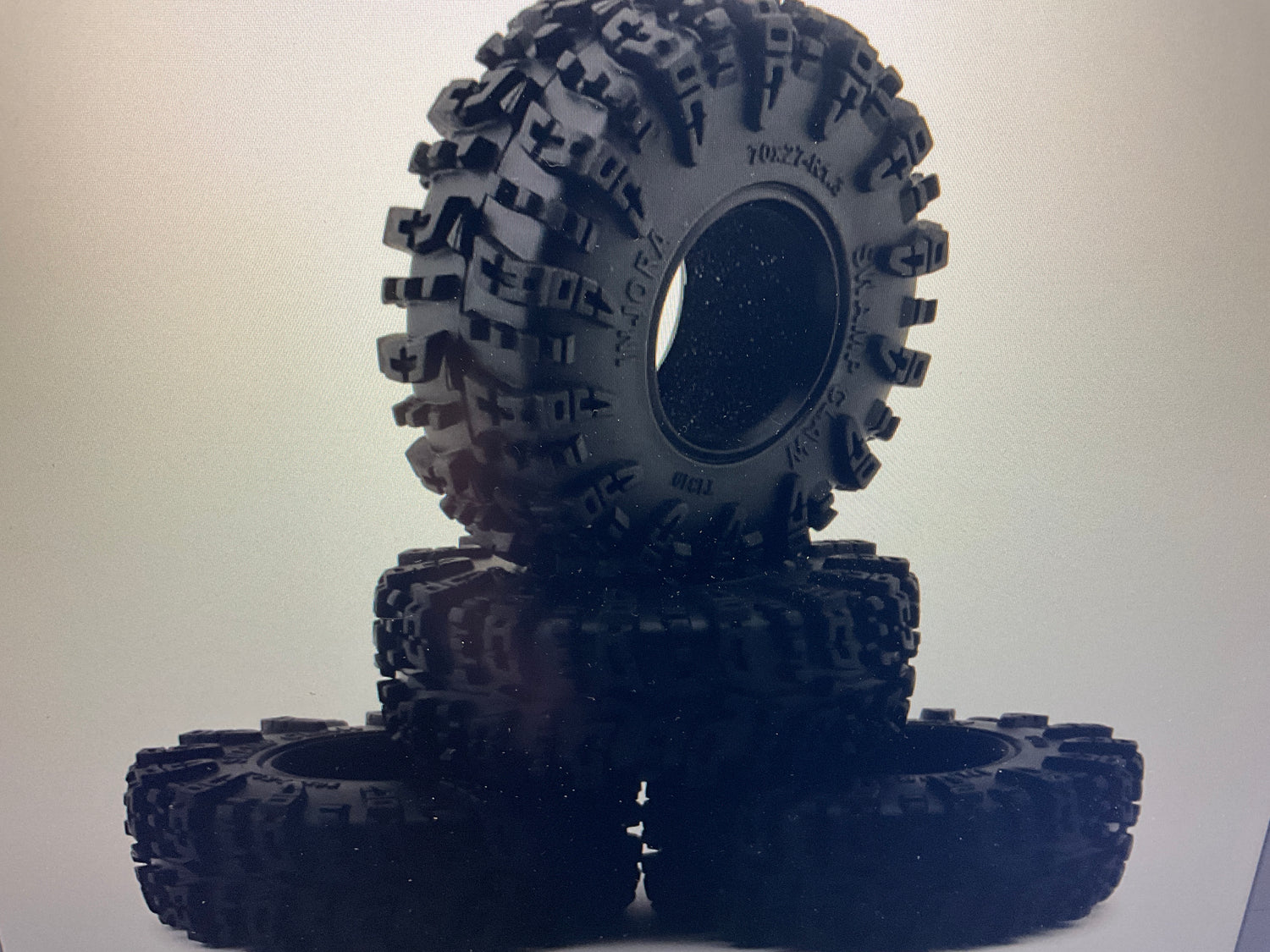 Injora 1.3" Swamp Claw M/T Micro Rock Crawler Tires Combo (4) (70mm OD) (S5) w/Super Soft Silicone Rubber Inserts