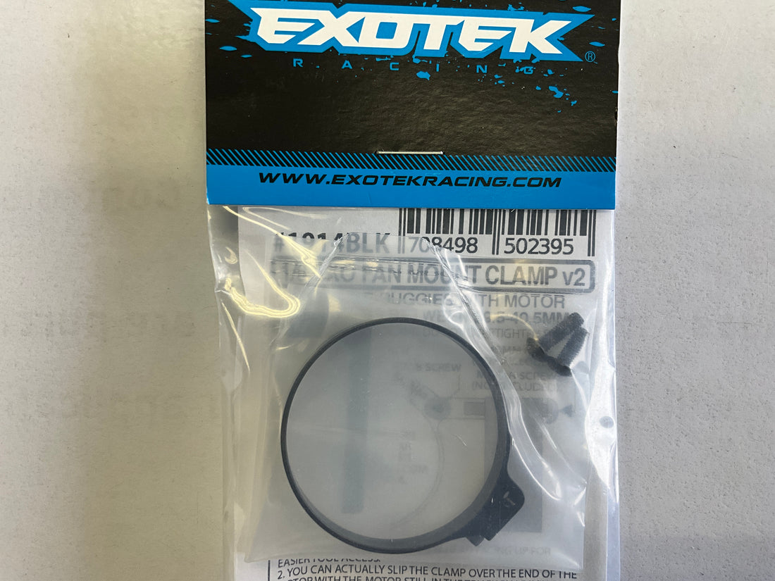 Exotek 1/8 V2 E-Buggy Clamp On Fan Mount (Black)