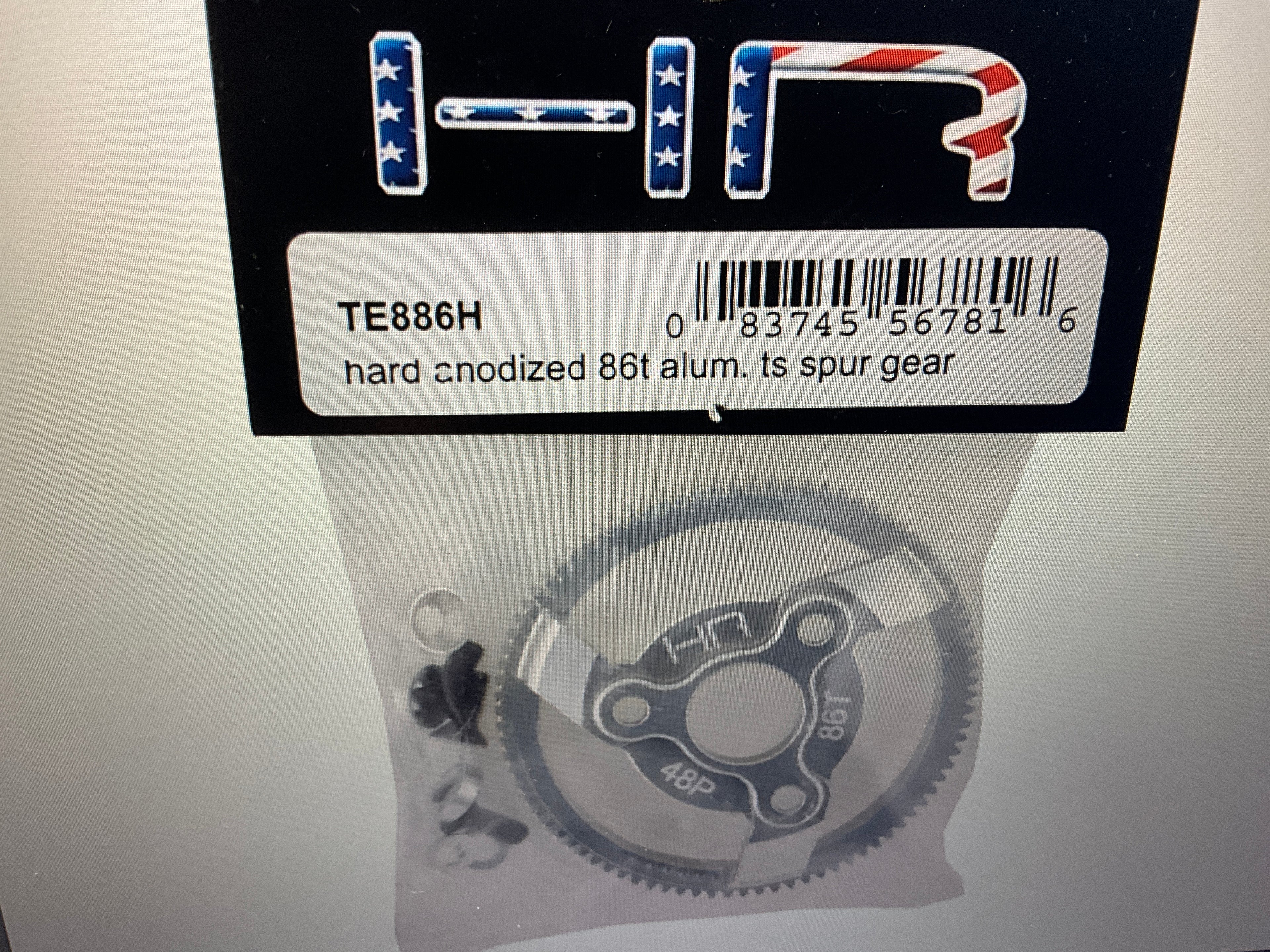 Hot Racing 48P Hard Anodized Aluminum Spur Gear for Traxxas 2WD (86T)