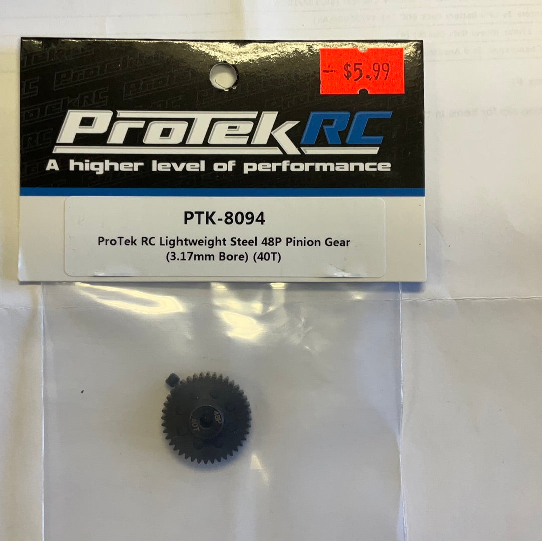 ProTek RC Lightweight Steel 48P Pinion Gear (3.17mm Bore) (40T)