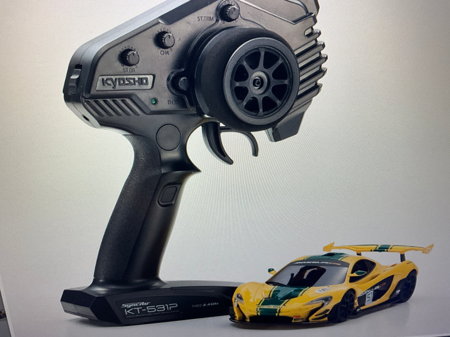 Kyosho MR-04 RWD Mini-Z Readyset w/McLaren P1 GTR Body (Yellow/Green) w/KT-531P 2.4GHz Radio