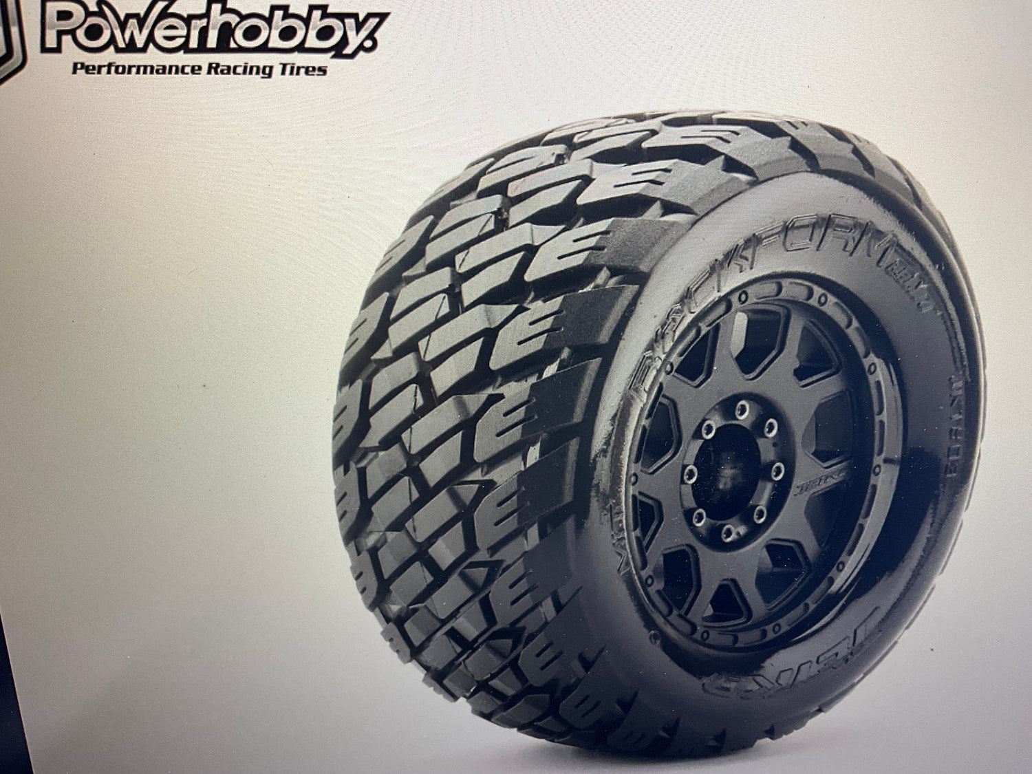 Powerhobby 1/8 MT 3.8 Rockform Belted Mounted Tires w Removable Hex Wheels (2)