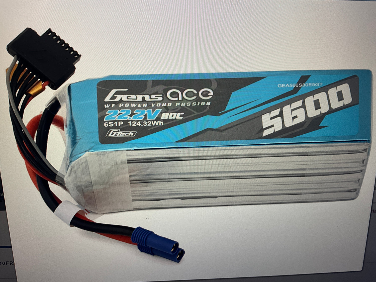 Gens Ace G-Tech Smart 6S LiPo Battery 80C (22.2V/5600mAh) w/EC5 Connector