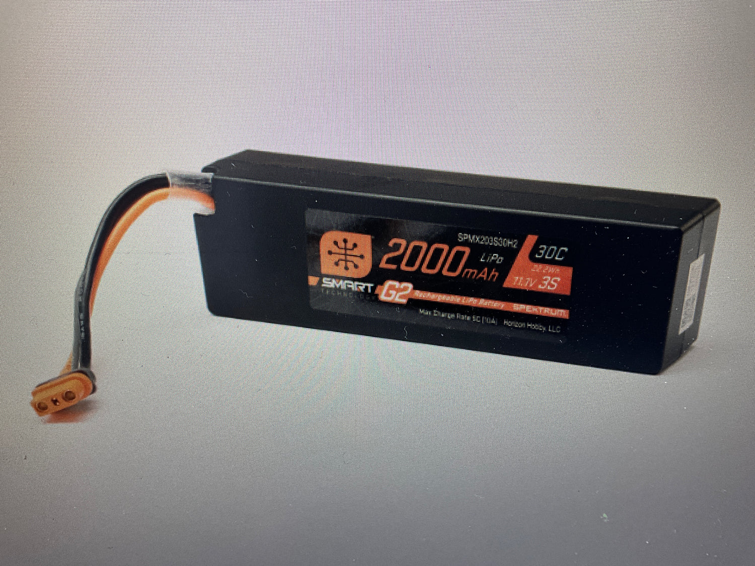 SPEKTRUM 11.1V 2000mAh 3S 30C Smart G2 LiPo Battery: IC2
