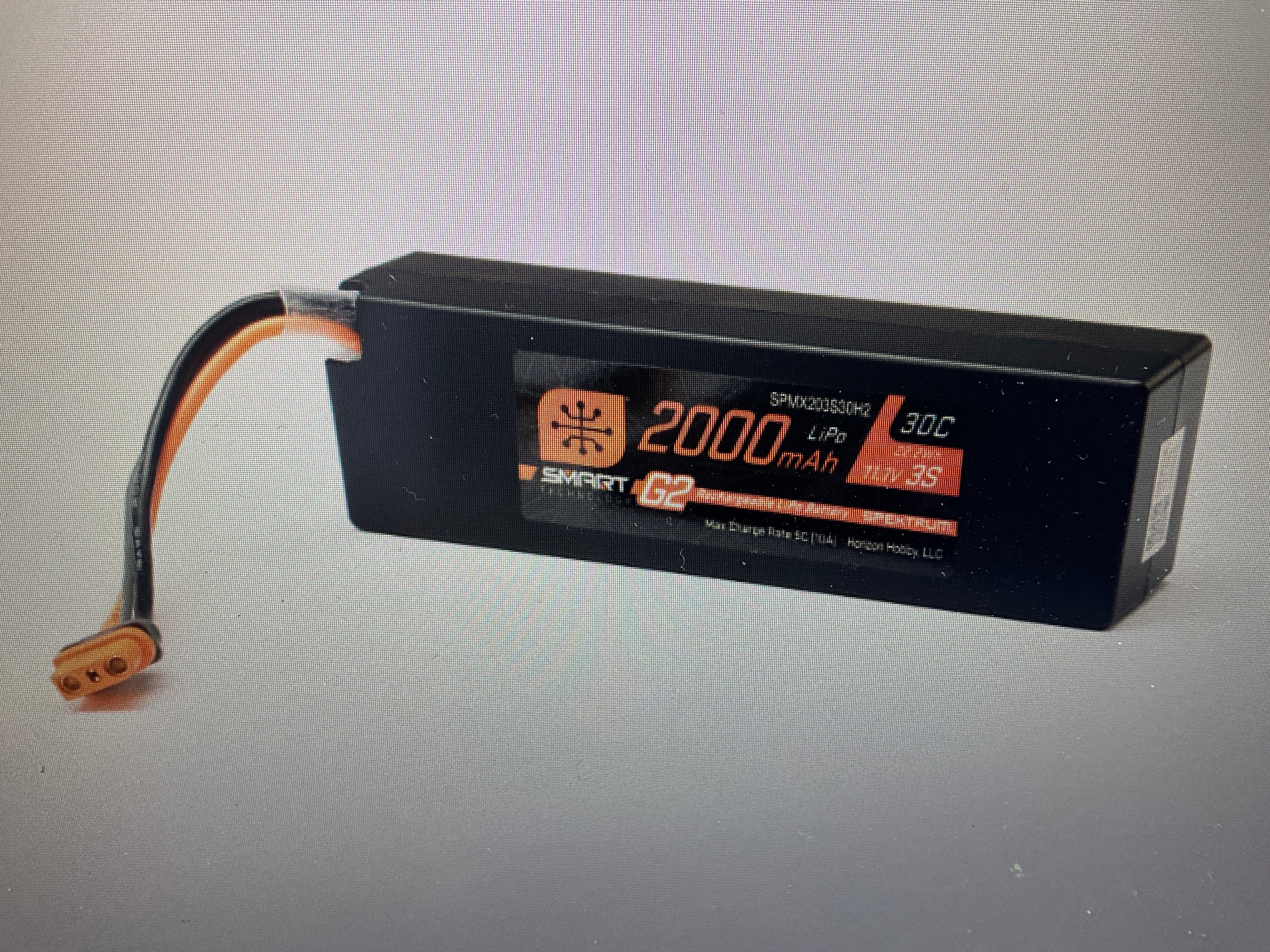 SPEKTRUM 11.1V 2000mAh 3S 30C Smart G2 LiPo Battery: IC2