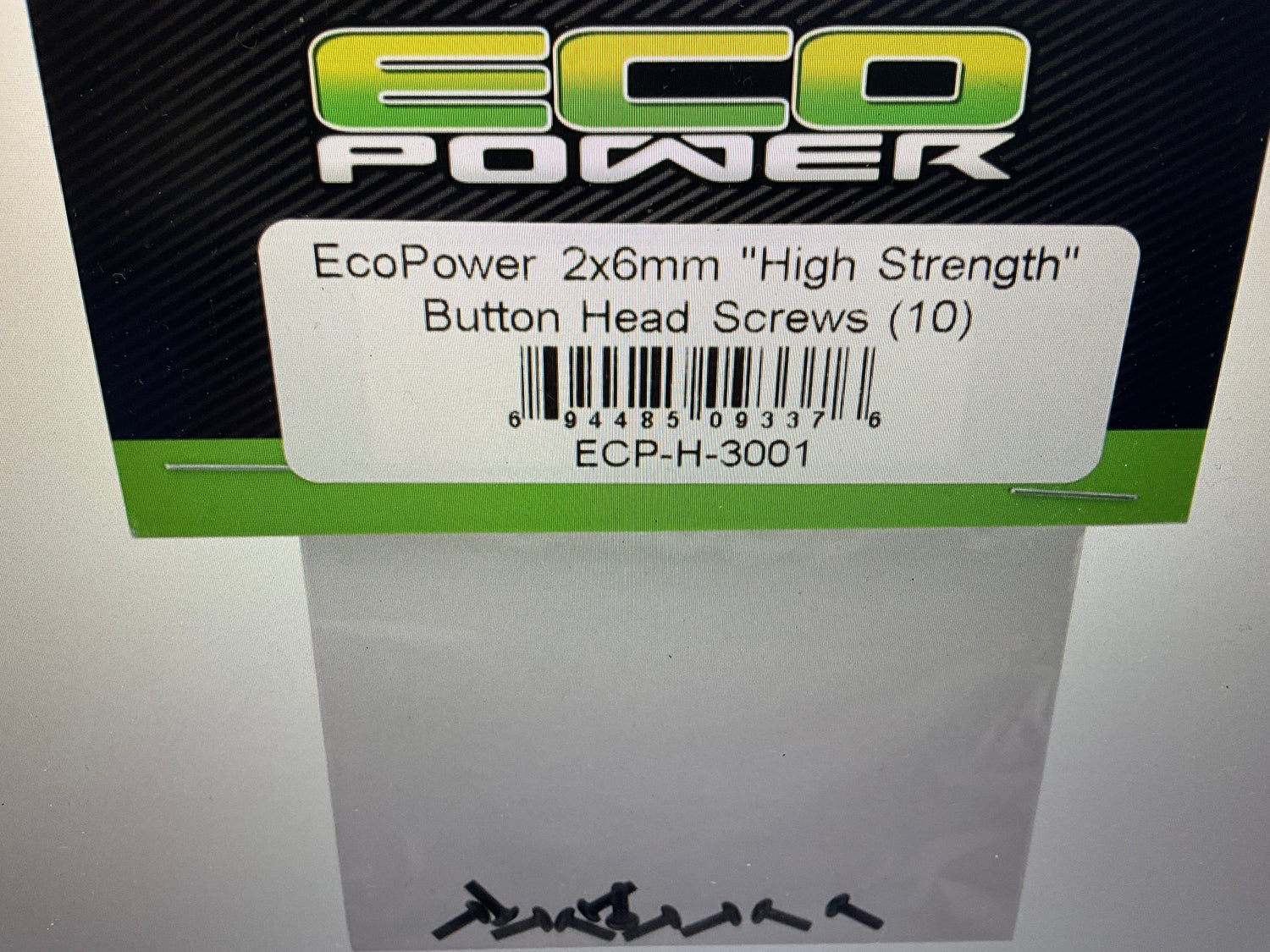 EcoPower 2mm "High Strength" Steel Button Head Screws (10) (2x6mm)