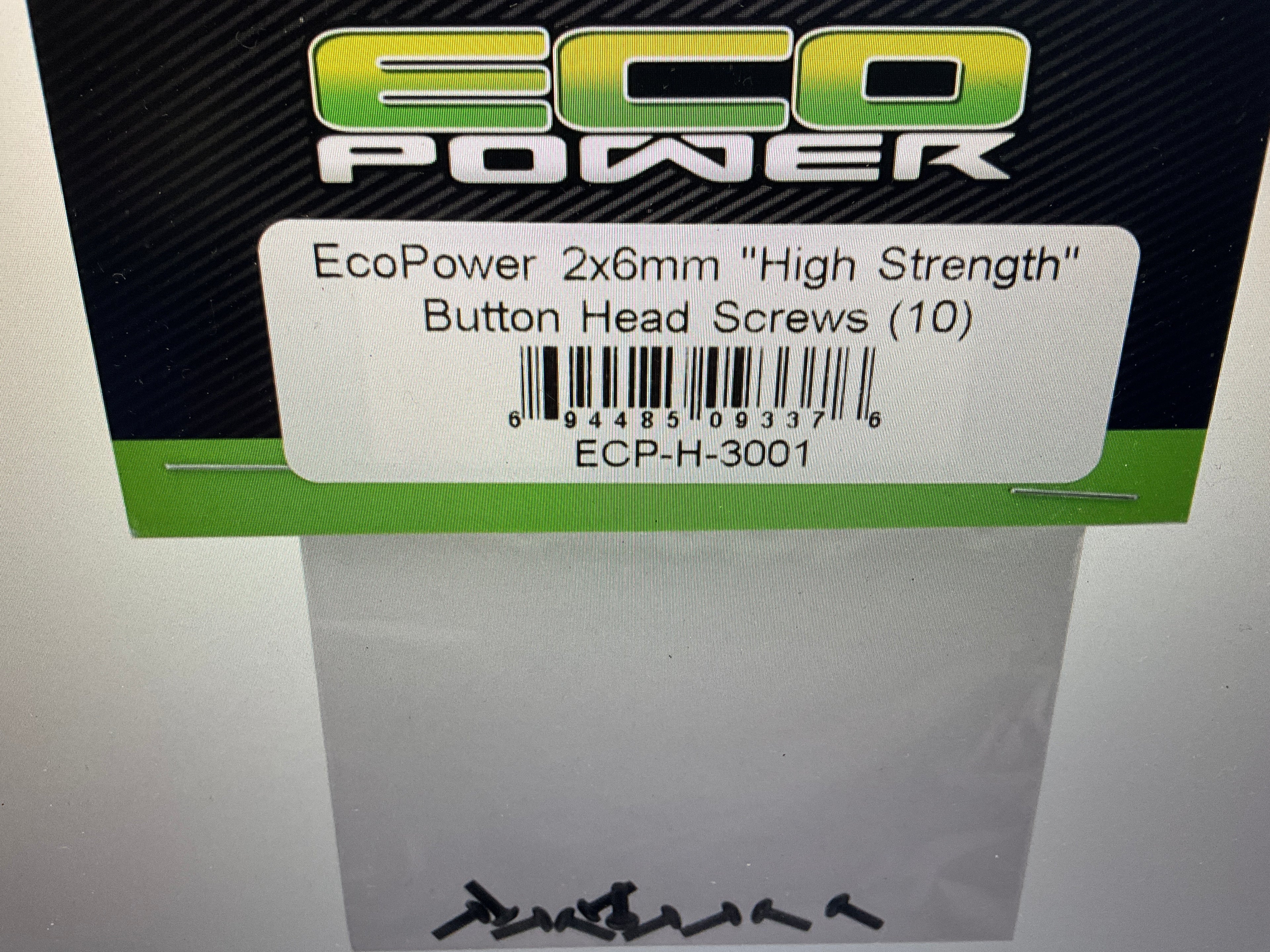EcoPower 2mm "High Strength" Steel Button Head Screws (10) (2x6mm)