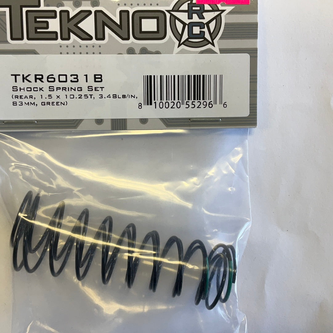 Tekno RC 83mm Rear Shock Spring Set (Green) (1.5 x 10.25T) (2)