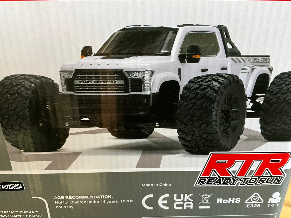 ARRMA 1/7 BIG ROCK 6S 4X4 BLX Monster Truck RTR,White