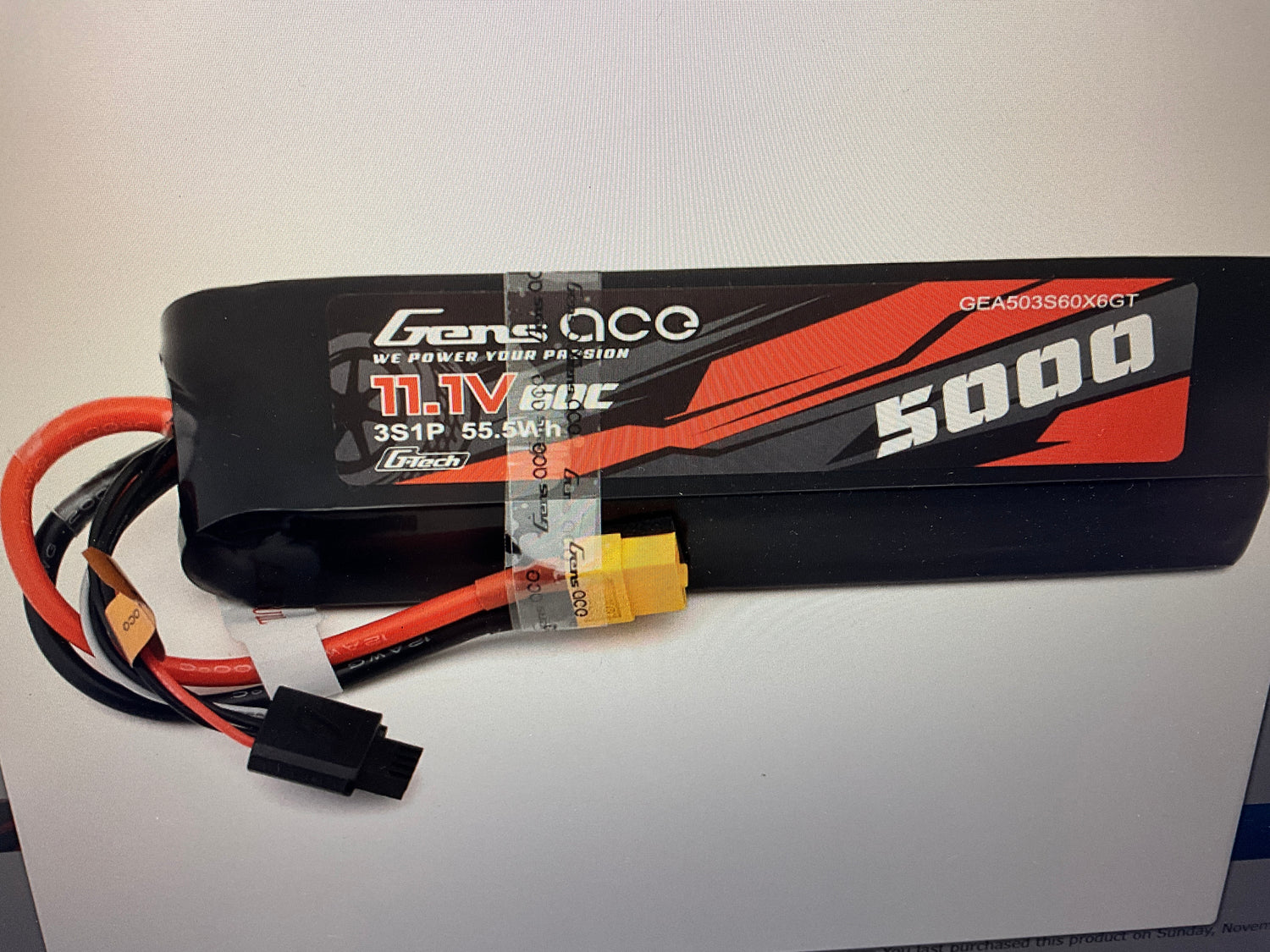 Gens Ace G-Tech Smart 3S LiPo Battery 60C (11.1V/5000mAh) w/XT60 Connector
