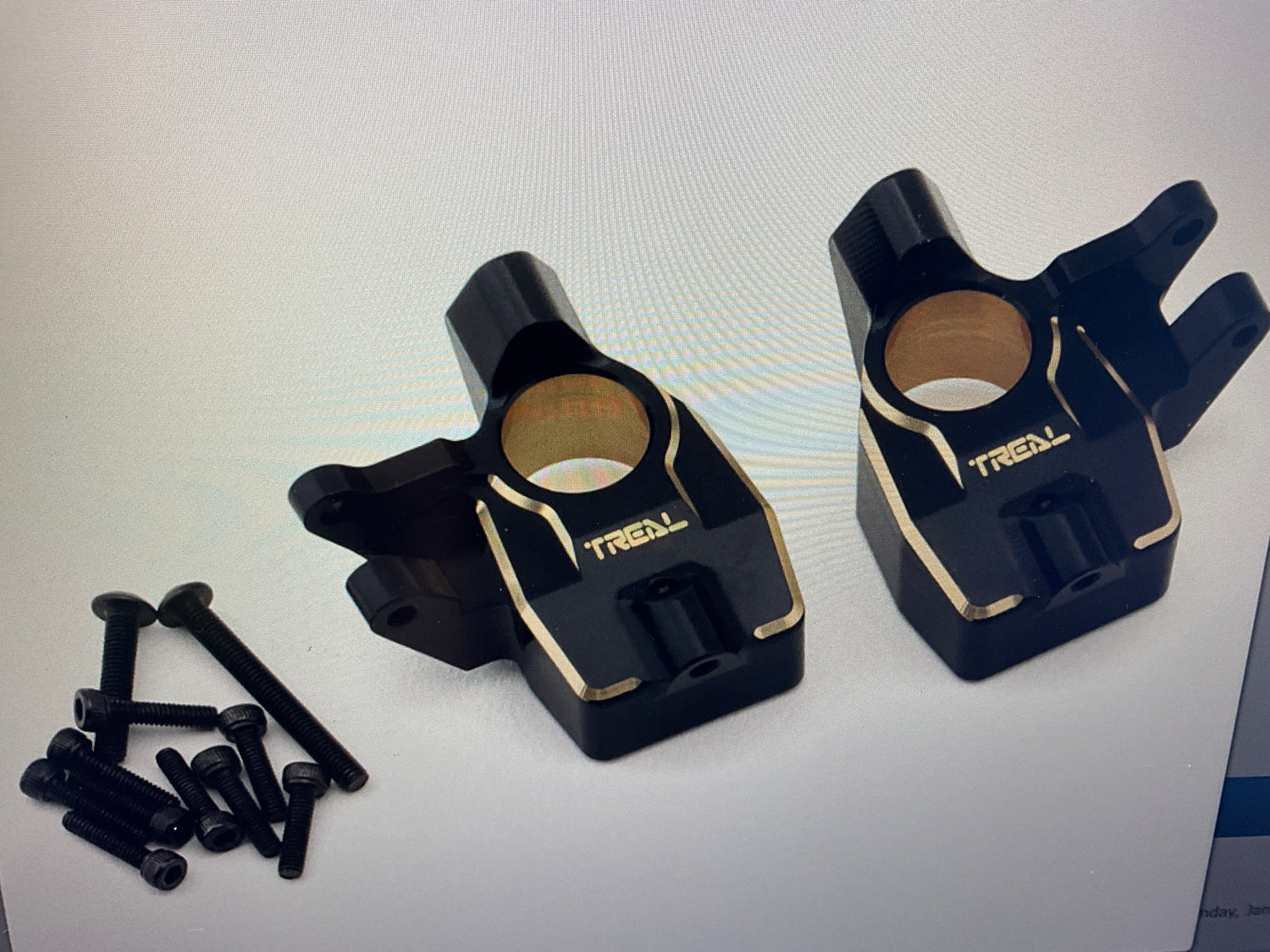 Treal Hobby Axial SCX10 III Brass Front Inner Portal Covers (60g)