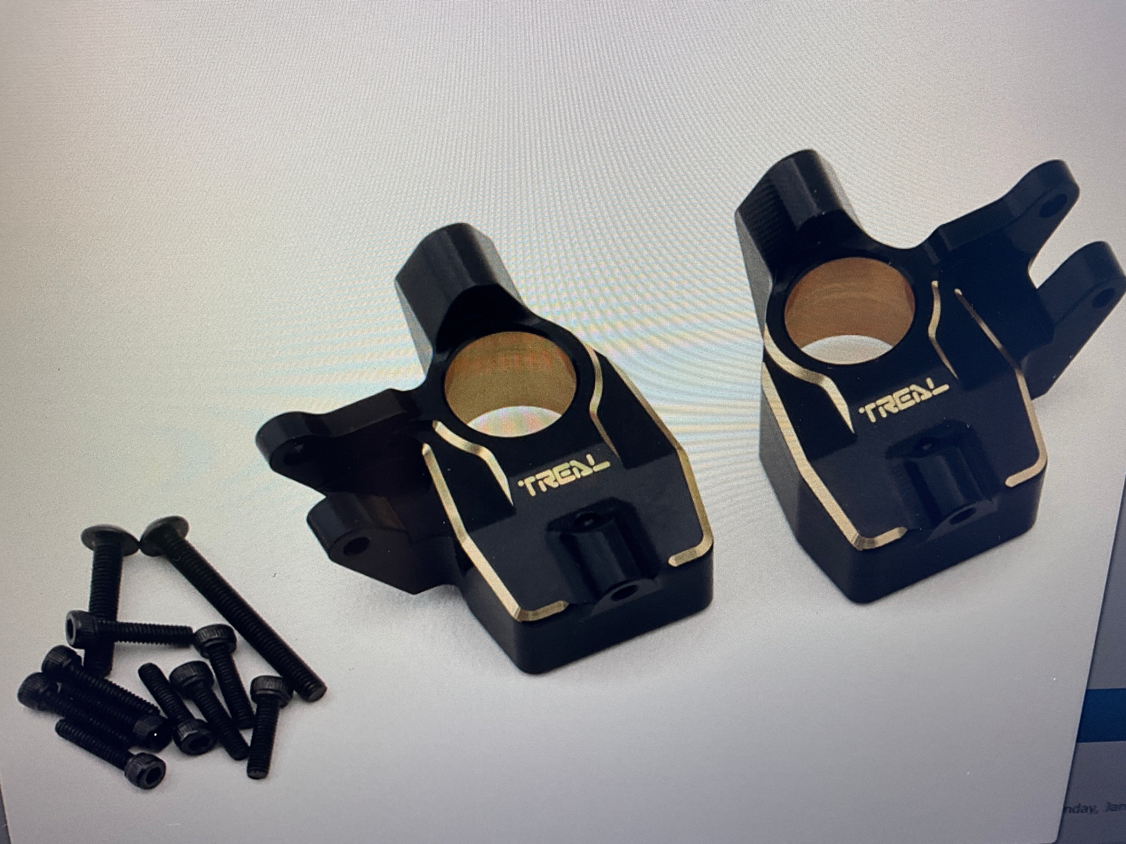 Treal Hobby Axial SCX10 III Brass Front Inner Portal Covers (60g)