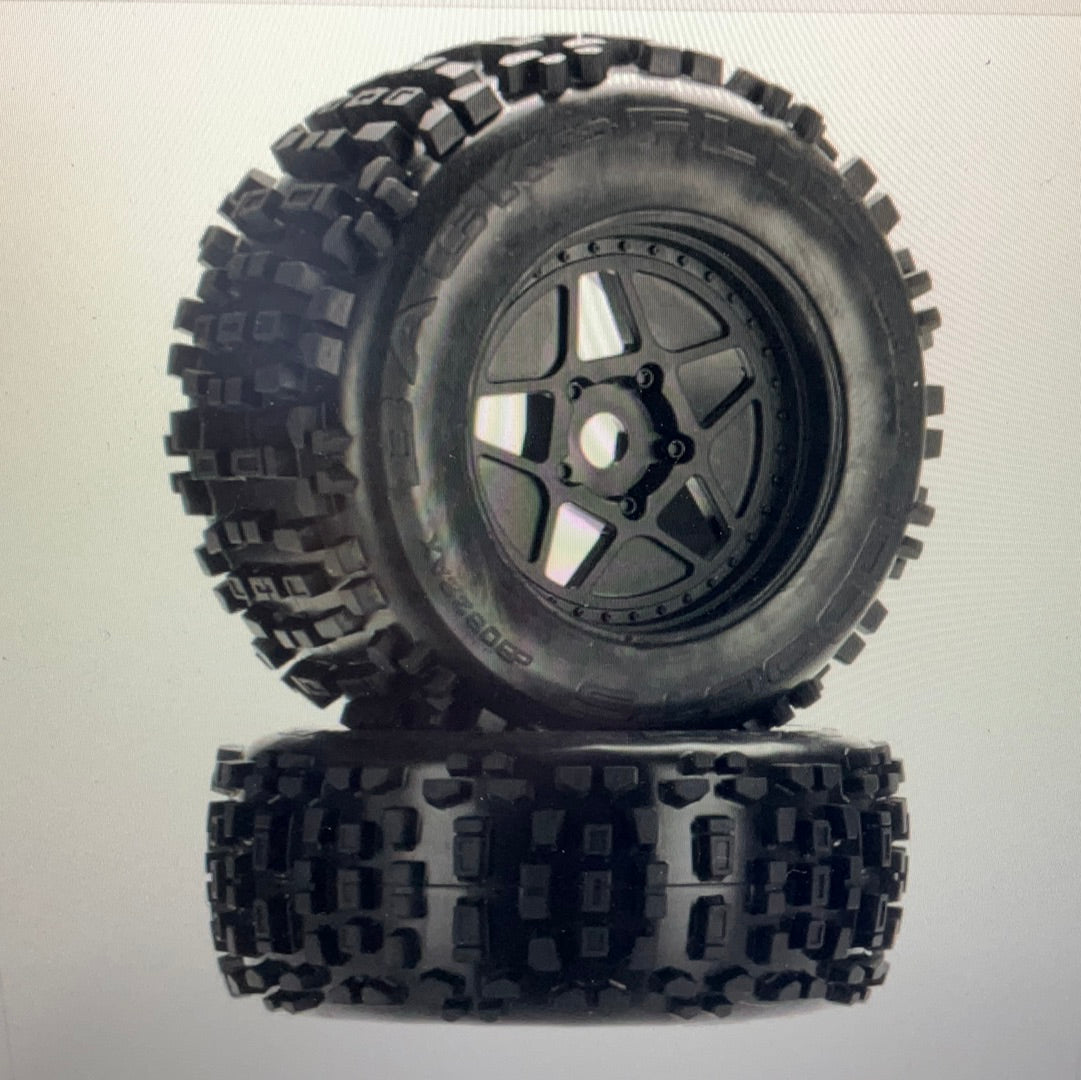 ARRMA 1/8 dBoots Backflip Monster Truck 6S Front/Rear 3.8 Pre-Mounted Tires, 17mm Hex (2) AR510092