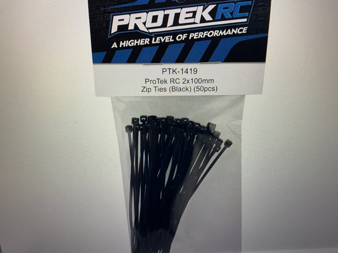 ProTek RC 2x100mm Zip Ties (Black) (50pcs)