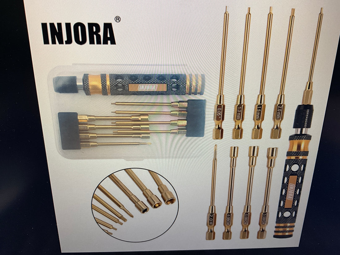 INJORA 8-in-1 Hex, Phillips Screwdriver, Nut Drivers Quick Change Tool Kit for 1/24 1/18 Mini RC