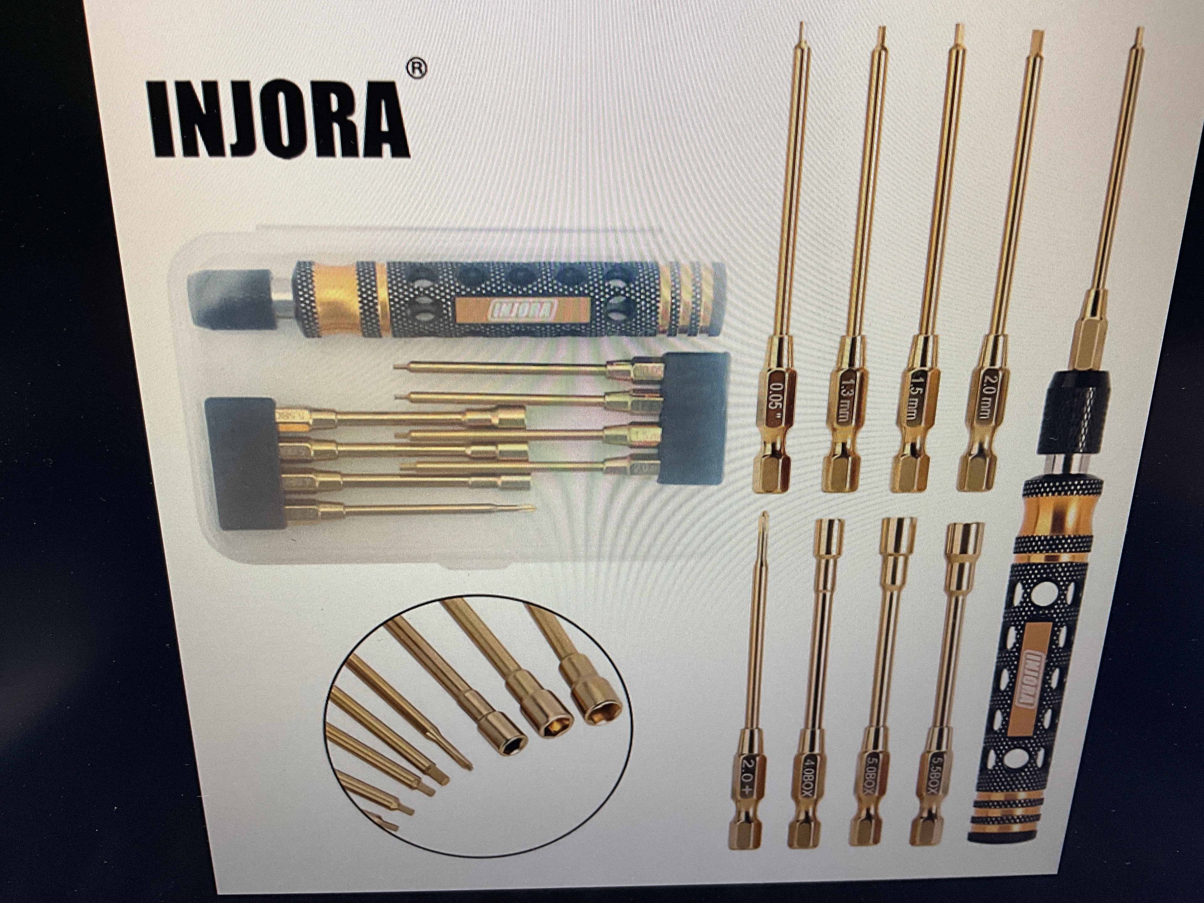INJORA 8-in-1 Hex, Phillips Screwdriver, Nut Drivers Quick Change Tool Kit for 1/24 1/18 Mini RC