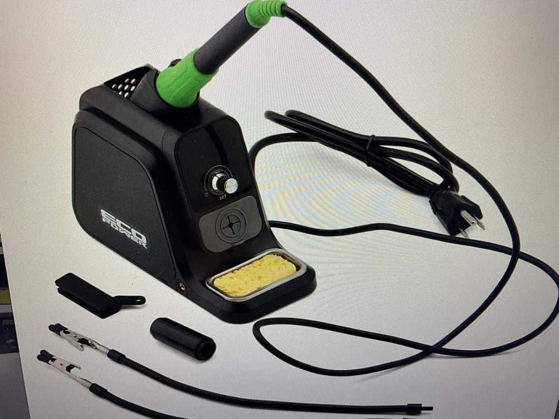 EcoPower 80W Adjustable Temperature Digital Soldering Station w/Alligator Clip Support Arms