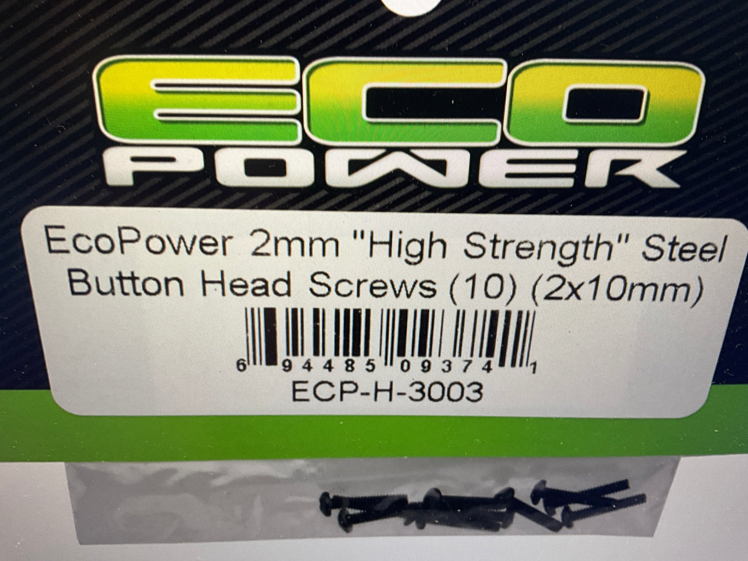 EcoPower 2mm "High Strength" Steel Button Head Screws (10) (2x10mm)
